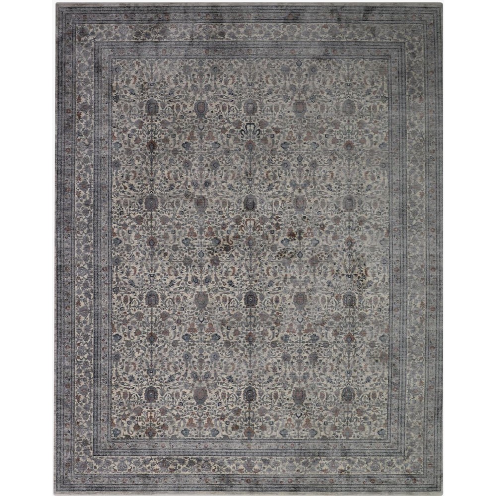 Heritage Shah Abbas Traditional Distressed Vintage Rug in Grey